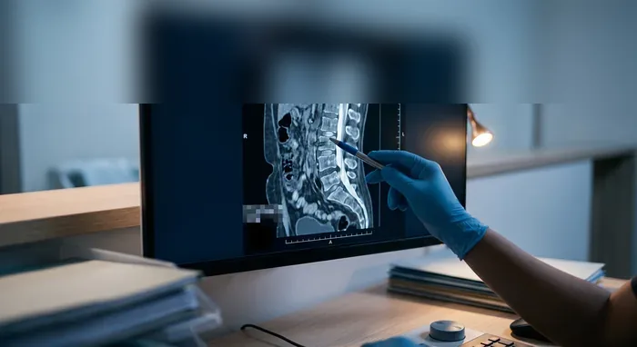 Revisión de una imagen diagnóstica de tumor en consulta